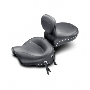 Mustang 79233 Wide Touring Seat with Driver Backrest, Studs for Kawasaki Nomad 1500