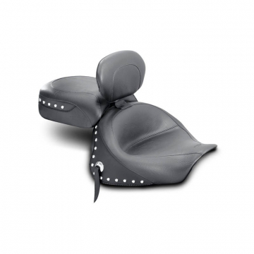 Mustang 79350 Seat with Driver Backrest, Studs for Kawasaki Vulcan 1600 Classic / Nomad