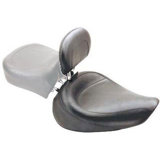 Mustang 79358 Wide Touring Vintage Solo Seat, Backrest for Harley