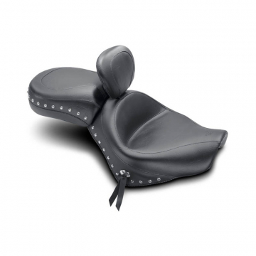 Mustang 79390 Two Piece Wide Touring Seat with Backrest, Studs for Honda VT750 Aero