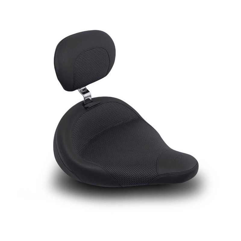 Mustang 79548 Textured Solo Seat with Backrest for HarleyDavidson FLHP