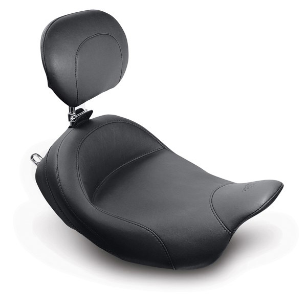 Mustang 79600 Vintage Solo Seat with Backrest for Harley-Davidson
