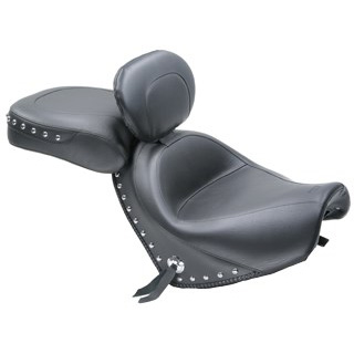Mustang 79620 Two Piece Wide Touring Seat with Backrest, Studs for Suzuki Boulevard C50