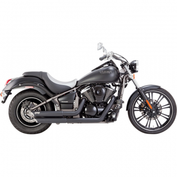 Vance & Hines 48397 Twin Slash Staggered Exhaust, Black for Kawasaki Vulcan Classic / Custom
