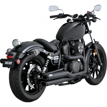 Vance & Hines 48531 Twin Slash Staggered Exhaust, Black for Yamaha Bolt (2014-current)
