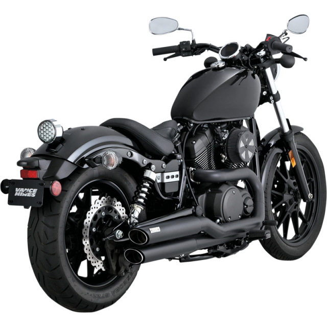 Vance & Hines 48531 Twin Slash Staggered Exhaust, Black for Bolt (2014-current) | Accessories